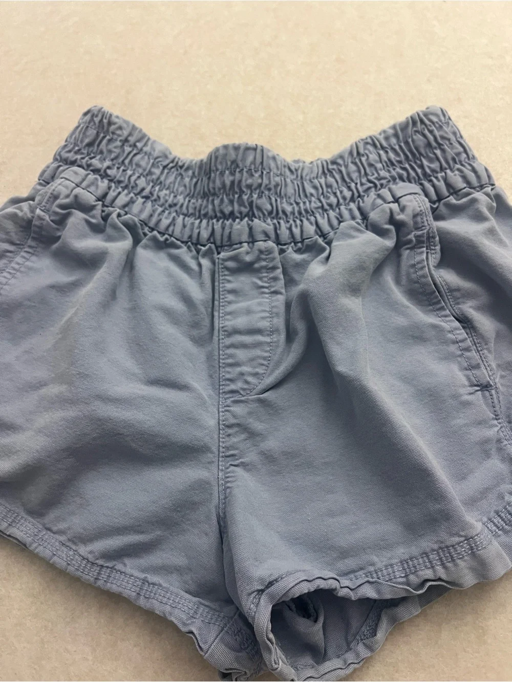 Aerie Blue Smocked Waist Pull-On Shorts